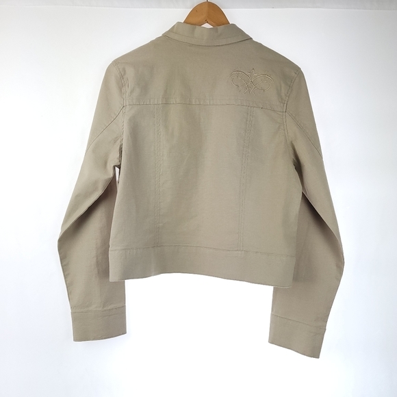 J. Mclaughlin Linen Button Up Shirt Jacket Sz M - Picture 2 of 13